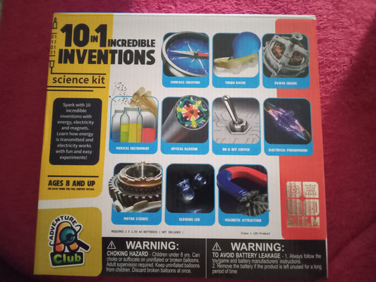 Adventure Club 10 in 1 Incredible Inventions Science kit