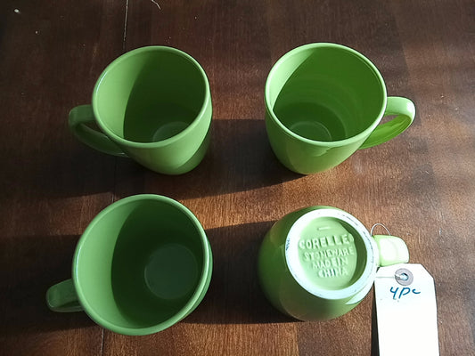 4 piece lime stoneware mug set
