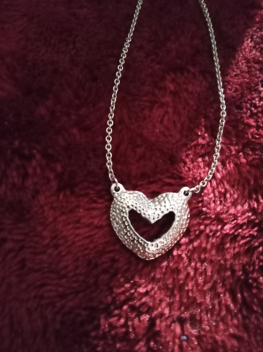 Silver tone heart Necklace