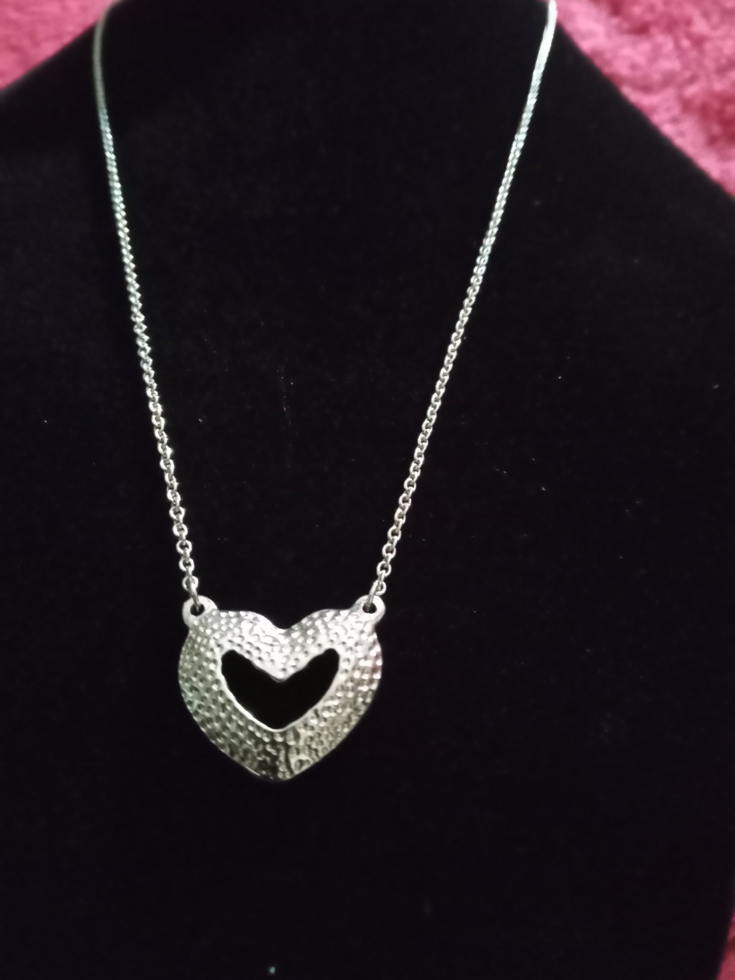 Silver tone heart Necklace