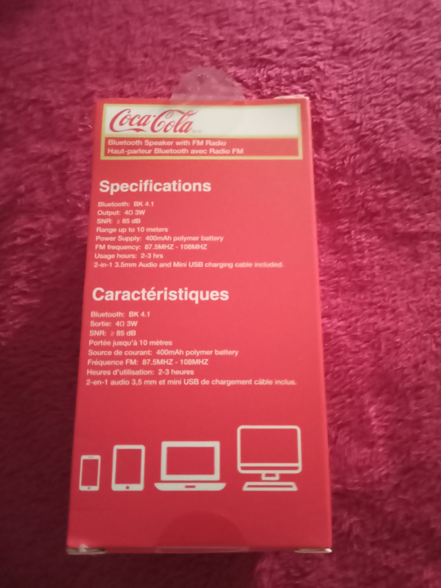 Coca Cola Can Bluetooth Speaker, with FM radio, Micro SD card USB, AUX